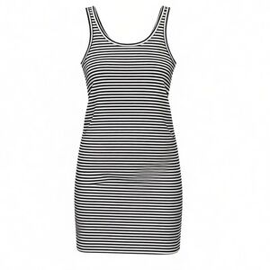 H&M Maternity Black & White Striped Stretchy Dress Size Medium